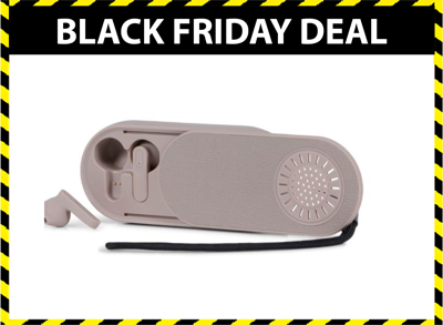 BRAINZ 2-in-1 Oordopjes + Speaker - In-ear buds - Muziekbox - Taupe BRAINZ 2-in-1 Oordopjes + Speaker - In-ear buds - Muziekbox - Taupe