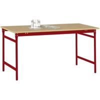 Manuflex BB3035.3003 Bijzettafel basis stationair met multiplex tafelblad in robijnrood RAL 3003, bxdxh: 1250 x 600 x 780 mm Robijn-rood - thumbnail