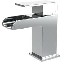 Vierkante Wastafelmengkraan Chroom met Waterval Functie - Opbouw - thumbnail