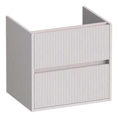 Brauer Adore Wavy - Onderkast - 60 cm - met 2 Softclose Lades Greeploos en 1 Sifon Uitsparing - Mat Zand