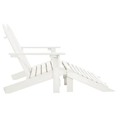 Tuinstoel 2-zits Adirondack met voetenbank vurenhout wit