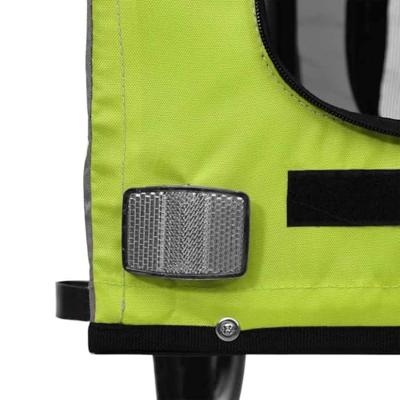 Fietskar voor huisdieren, groen en grijs Oxford-stof en ijzer