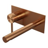 BRAUER Stripe Inbouw Wastafelmengkraan - rechte uitloop en afdekplaat - model A2 - koper geborsteld PVD 5-GK-334 - thumbnail