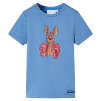 Kindershirt met korte mouwen 92 middenblauw - thumbnail