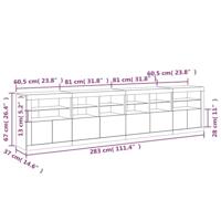 Dressoir met LED-verlichting 283x37x67 cm sonoma eikenkleurig - thumbnail