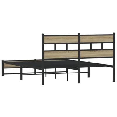 Bedframe zonder matras metaal sonoma eikenkleurig 135x190 cm Bedframe zonder matras metaal sonoma eikenkleurig 135x190 cm