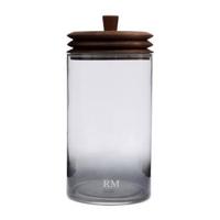 Riviera Maison Voorraadpot Transparant - RM Harmonica - Glas, Hout - thumbnail
