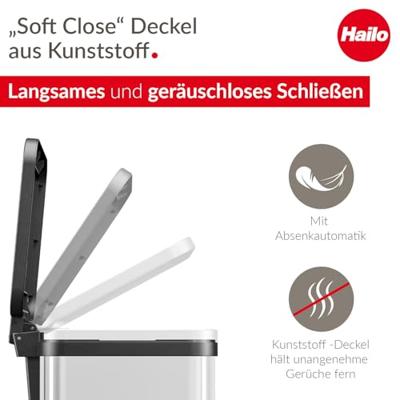 Hailo 0619-200 öko uno plus m pedaalemmer 17l rvs - thumbnail