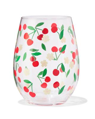 HEMA Waterglas 550ml kersenprint roze