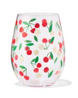 HEMA Waterglas 550ml kersenprint roze - thumbnail