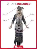 Zombie Piratenvrouw outfit - thumbnail
