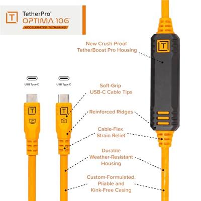 Tether Tools Starter Tethering Kit, Optima 10G, 15' (4.6m), straight orange Tether Tools Starter Tethering Kit, Optima 10G, 15' (4.6m), straight orange