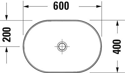 Duravit D-Neo opzetwastafel 60x40x12.5cm zonder kraangat keramiek Wit 2372600070 - thumbnail
