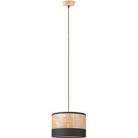 Light depot - hanglamp ratan weave - linnen / zwart - Outlet - thumbnail