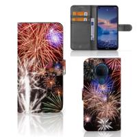 Nokia 5.4 | Wallet Case | met Pasjes | Vuurwerk - thumbnail