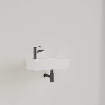 Fontein Gliss Design Nano 36x18x9 cm 1 Kraangat Links Mat Wit