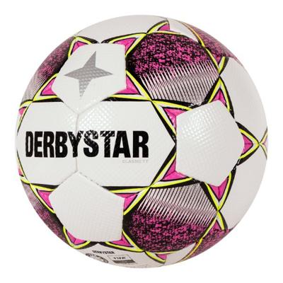 Derbystar Classic Energy TT II Voetbal 4 x 3 Vlakken Maat 5 Wit Roze Geel
