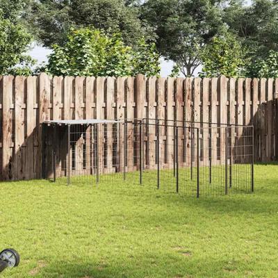 Hondenkennel 8,47 m² staal zwart