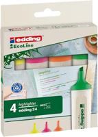 Edding Textmarker | neonkleuren geel/oranje/roze/lichtgroen | streepbreedte 2-5 mm spitse punt | 1 stuk - 4-24-4 4-24-4 - thumbnail