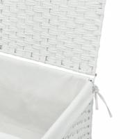 VidaXL Wasmand met deksel 55,5x35x34 cm poly rattan wit - thumbnail