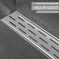 Easy Drain Compact Wall afvoergoot enkele plaat met zijuitloop 6x70cm 30mm RVS edcomw700-30 - thumbnail