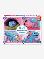 Puzzel 4 in 1 progressief sympathieke dinos EDUCA meerkleurig - thumbnail