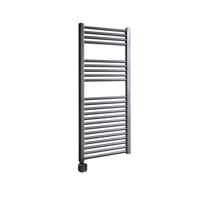 Electrische Wifi Radiator Sanicare HPW Carini 111,8x60 cm Gunmetal Met Thermostaat Zwart Linksonder - thumbnail
