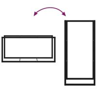 Haardhoutrek 55x30x116 cm staal zwart - thumbnail