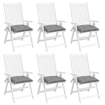 VidaXL Stoelkussens 6 st 50x50x7 cm oxford stof grijs