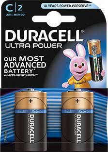 Duracell Ultra Power Alkaline C batterijen, 2 stuks