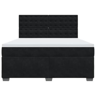 Boxspring met matras fluweel zwart 180x200 cm