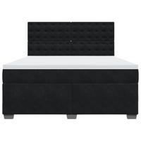 Boxspring met matras fluweel zwart 180x200 cm - thumbnail