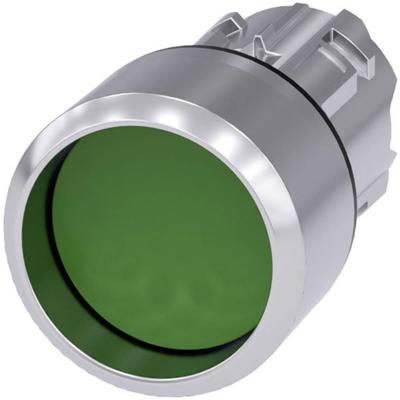 Siemens 3SU10500CB400AA0 3SU1050-0CB40-0AA0 Druktoets Metalen frontring, Hoogglans, Rond Knop Zilver, Groen 1 stuk(s)