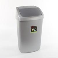 Afvalbak curver swing 50 liter zilver - thumbnail