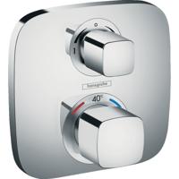 Hansgrohe Ecostat Regendoucheset Inbouw Plafonduitloop met Handdouche en Hoofddouche 30cm Thermostaat Square Chroom - thumbnail