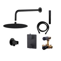 Wiesbaden Inbouw Regendouche Set 05 Caral Mat Zwart - thumbnail