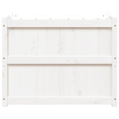 Plantenbak 90x50x70 cm massief grenenhout wit