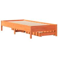 Bedframe zonder matras massief grenenhout wasbruin 120x200 cm - thumbnail