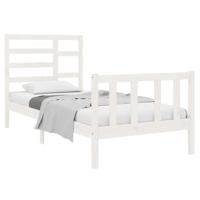Bedframe massief hout wit 90x190 cm - thumbnail