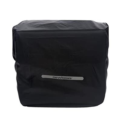 New looxs regenhoes dubbel - zwarte waterdichte polyester fietstas - reflectie - 40x97 cm