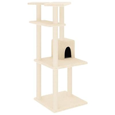 VidaXL Kattenmeubel met sisal krabpalen 123 cm crèmekleurig VidaXL Kattenmeubel met sisal krabpalen 123 cm crèmekleurig
