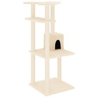 VidaXL Kattenmeubel met sisal krabpalen 123 cm crèmekleurig - thumbnail