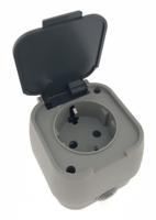 WCD Stopcontact Waterdicht 1 V Met Klep Vierkant - thumbnail