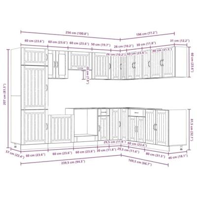 14-delige Keukenkastenset Lucca bewerkt hout wit