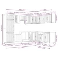 14-delige Keukenkastenset Lucca bewerkt hout wit - thumbnail