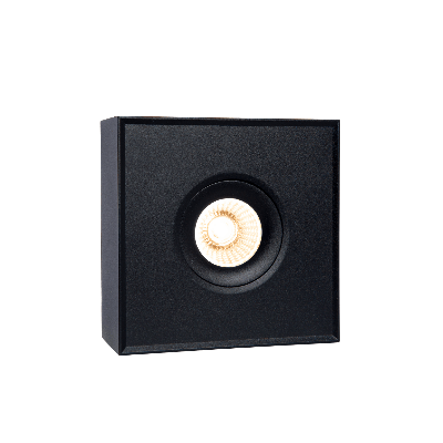 Plafondverlichting opbouw zwart 8W 420 lumen 60° stralingshoek 3000~2000KDim To warm 135x135x60mm