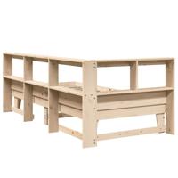 Bed met boekenkast zonder matras massief grenenhout 90x190 cm - thumbnail
