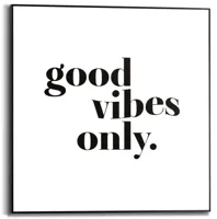 Reinders schilderij hout good vibes only 50x50cm black & white - thumbnail