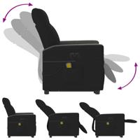 Sta-op-massagestoel elektrisch verstelbaar stof zwart - thumbnail