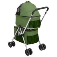 VidaXL Hondenwagen 2-laags inklapbaar 83x48x97 cm oxford stof groen - thumbnail